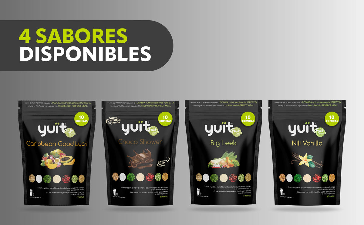 Yuït - food replacement shakes with 31 vitamins and minerals + probiotics - protein shake - real and natural food - satiating diet shake with 35g of protein