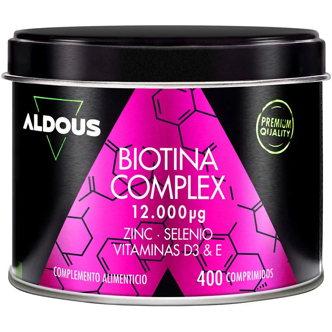 Biotin + zinc + selenium - 400 tablets 12,000 mcg (supply for 1+ year) - with vitamin d3 and e - without additives - aldous