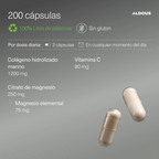Pure hydrolyzed collagen with magnesium and vitamin c - 200 capsules - naticol hydrolyzed marine collagen - collagen with magnesium - aldous