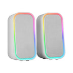 Mars Gaming MS-OM, 20W Gaming Speakers, RGB Dynamic Lighting, 5.3 + AUX-IN Bluetooth Speakers, Volume Control Box, DSP Chipset Customized, Universal Compatibility, Black or White Bluetooth Speakers