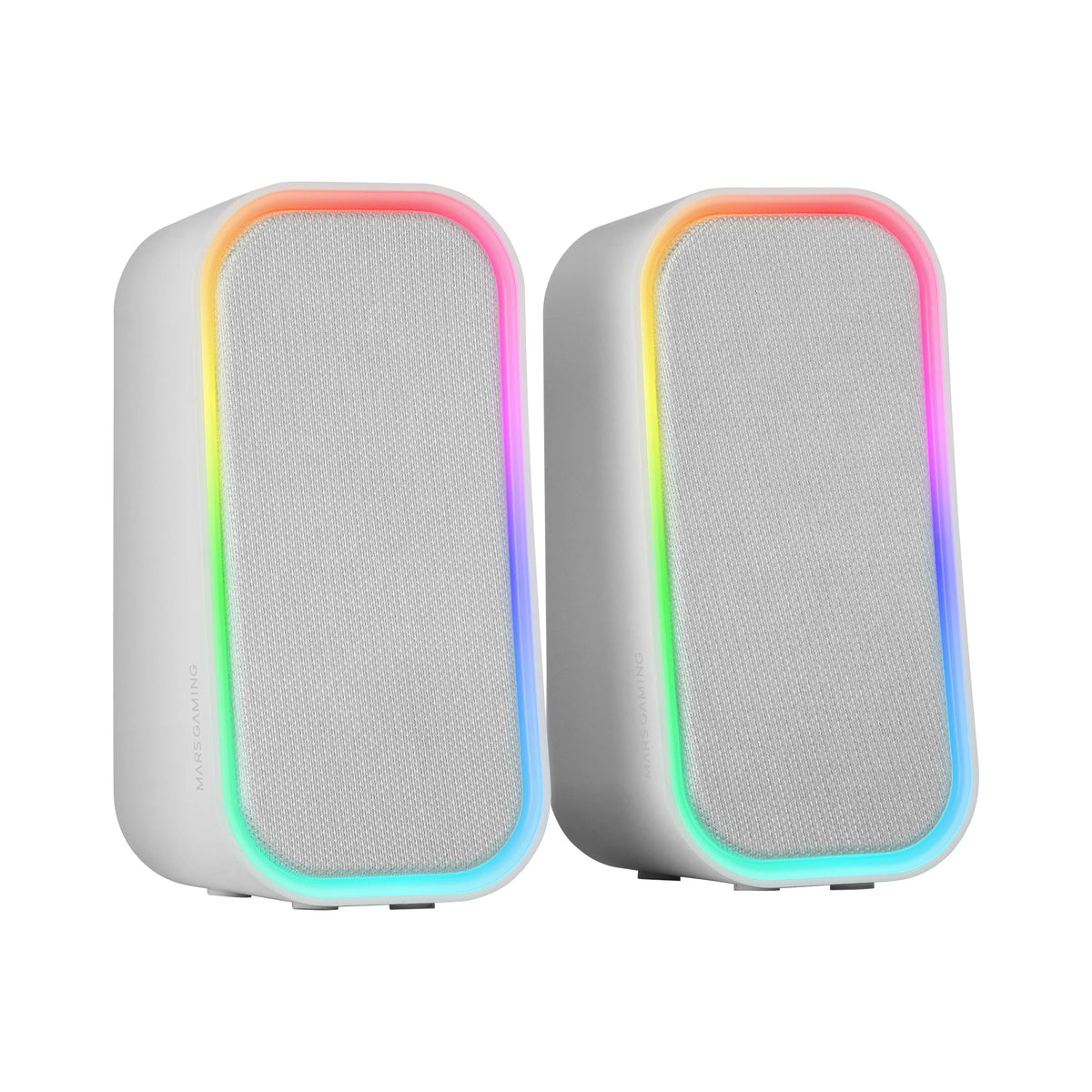 Mars Gaming MS-OM, 20W Gaming Speakers, RGB Dynamic Lighting, 5.3 + AUX-IN Bluetooth Speakers, Volume Control Box, DSP Chipset Customized, Universal Compatibility, Black or White Bluetooth Speakers