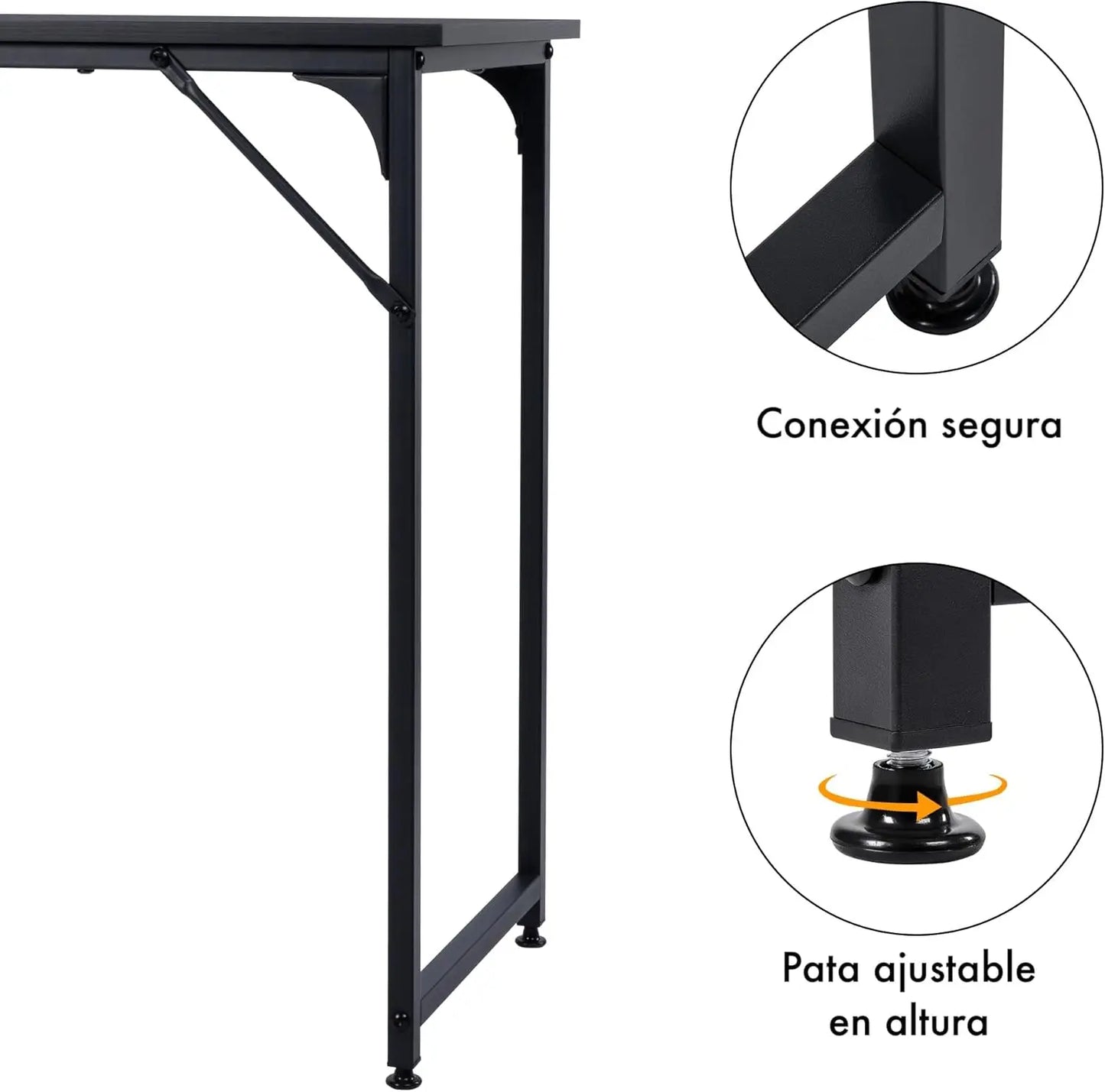 T-LoVendo - 80x40cm Desk Table for Computer, Home Office Study with Adjustable Legs, Durable Metal Structure and Realistic Wood Finish, Compact and Easy Assembly, Perfect for Small Spaces, Elevating Desk for Enhanced Function gaming desk