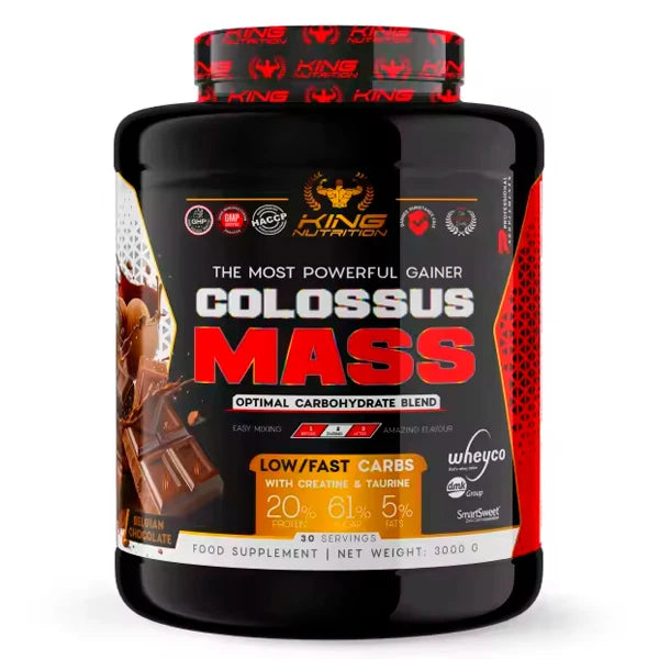 King nutrition gainer colossus mass 3kg protein creatine carbohydrates + 200g creatine monohydrate