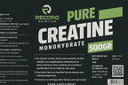 Record nutrition - creatine monohydrate creapure® of maximum purity for physical performance, post-workout recovery and improvement of muscle power in sports nutrition