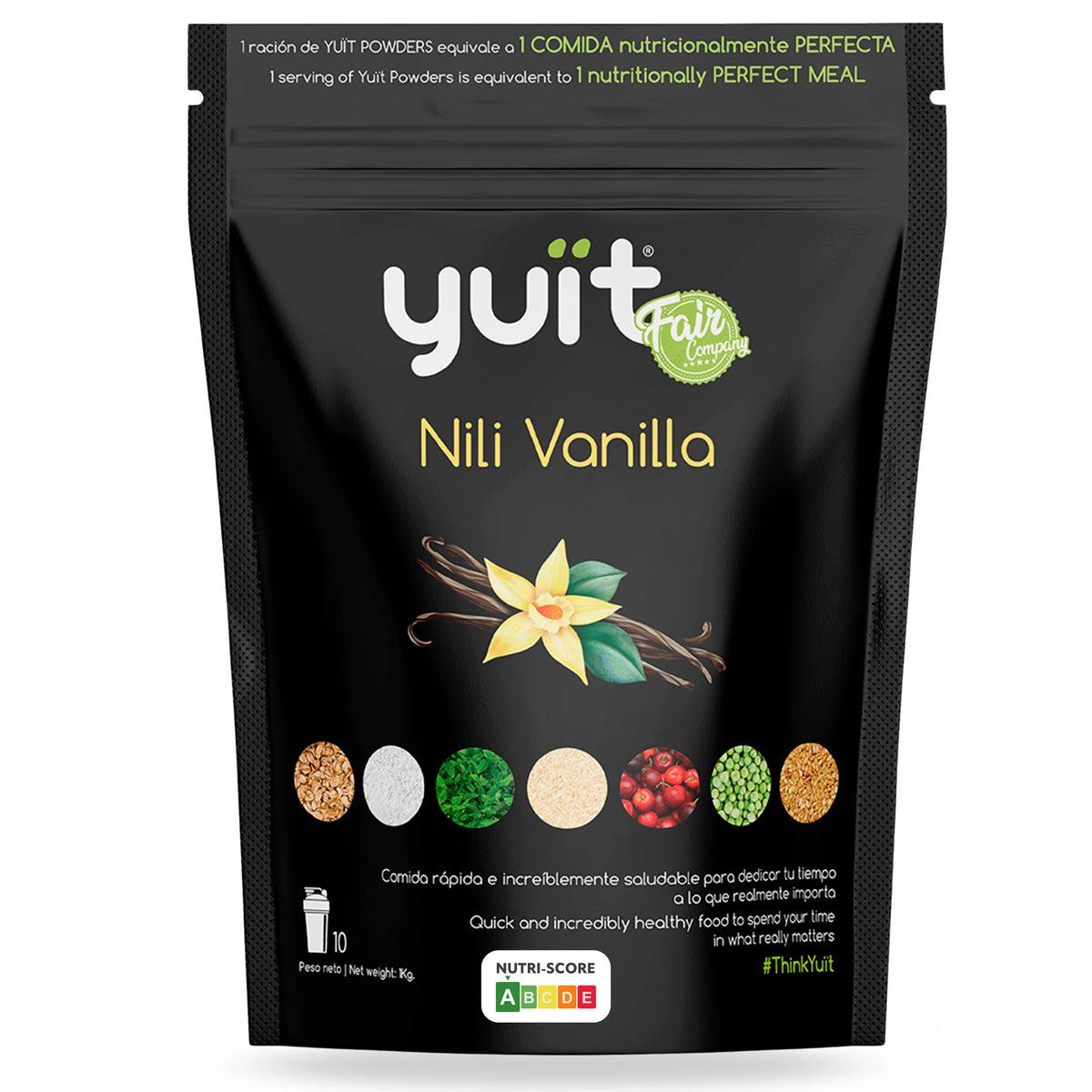 Yuït - food replacement shakes with 31 vitamins and minerals + probiotics - protein shake - real and natural food - satiating diet shake with 35g of protein