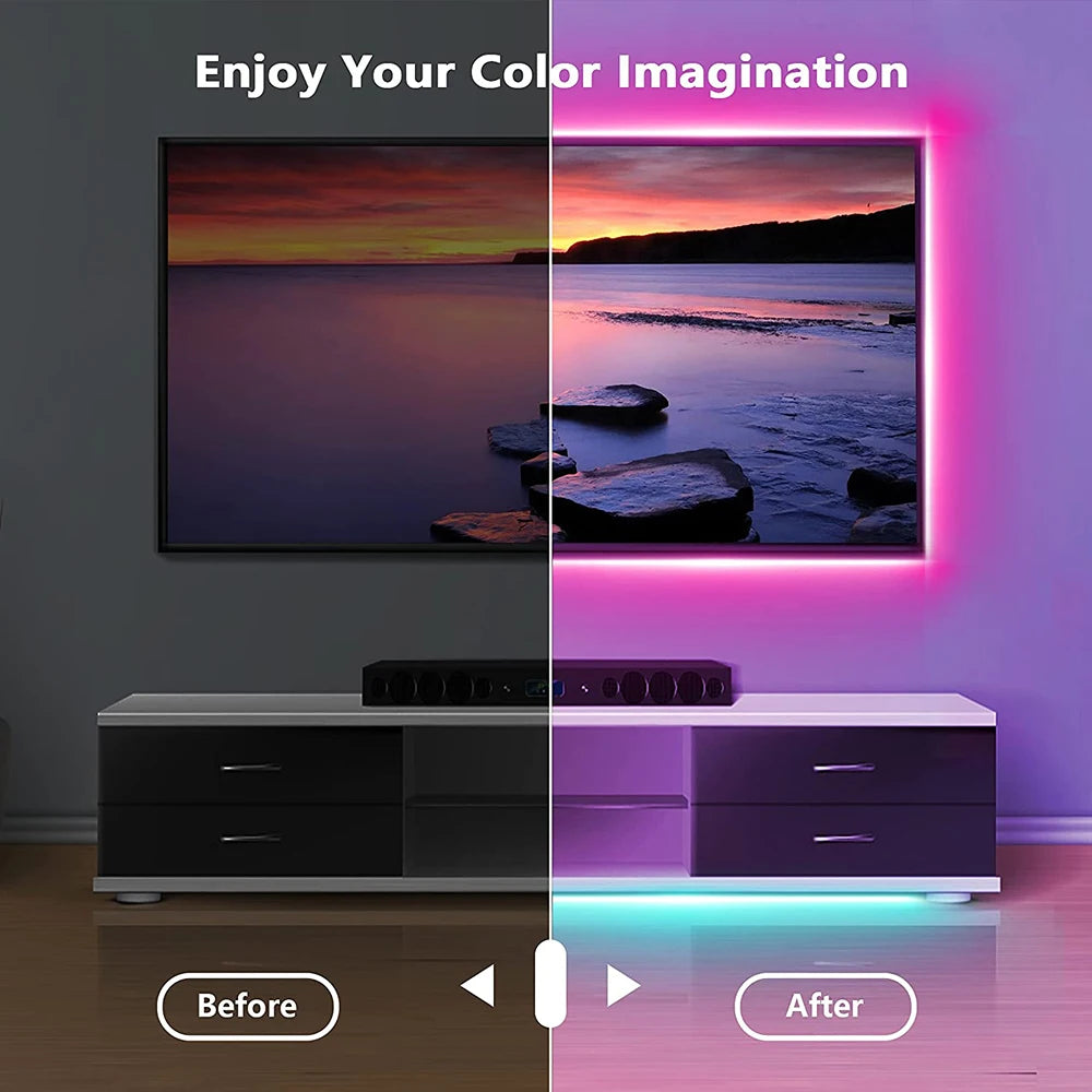 USB RGB LED Strip Light 5V | Self-Adhesive, TV & Desktop Backlight, 5050 SMD