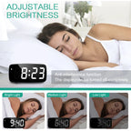 ORIA Alarm Clock Digital LED Clock Voice Control Snooze Time Temperature Display Night Mode Reloj Despertador Desktop Clocks