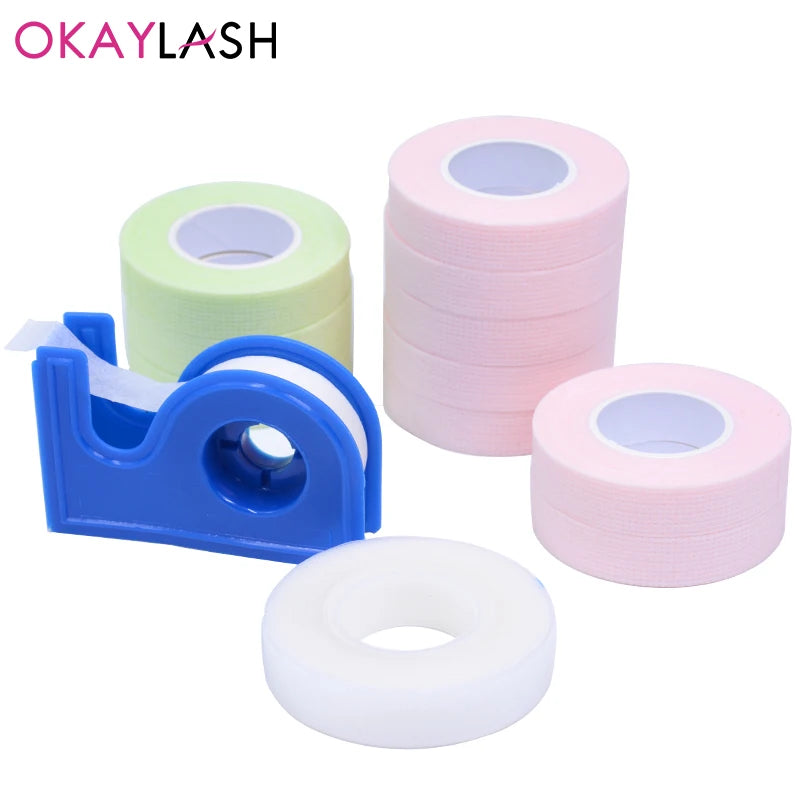 OKAYLASH 4Pcs/lot Eyelash Extension Tape  Breathable Medical Non-woven Adhesive Tape Eyelash Patch Tapes Cutter Cutting Tool