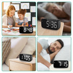 ORIA Alarm Clock Digital LED Clock Voice Control Snooze Time Temperature Display Night Mode Reloj Despertador Desktop Clocks