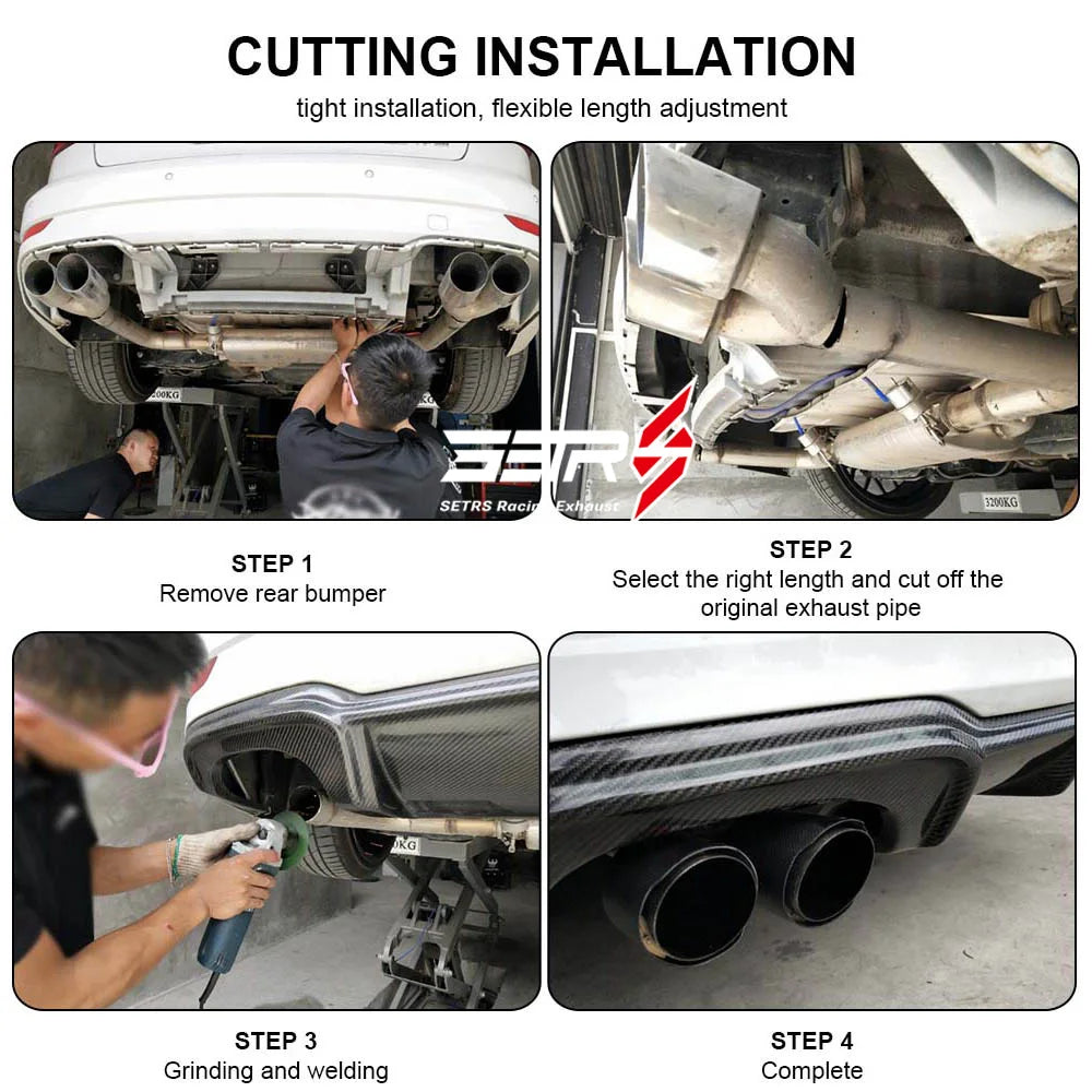 1PC Universal Auto Exhaust Pipe Suppressor Stainless Steel Outlet Elbow Connection Pipe for Automotive Accessory
