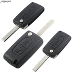 Jingyuqin CE0536/523 Flip Remote Key Case Shell For Peugeot 307 308 407 408 Citroen C3 C4 C5 C6 Berlingo Picasso Xsara HU83/VA2