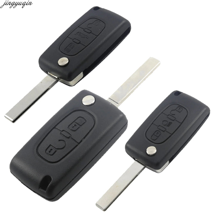 Jingyuqin CE0536/523 Flip Remote Key Case Shell For Peugeot 307 308 407 408 Citroen C3 C4 C5 C6 Berlingo Picasso Xsara HU83/VA2