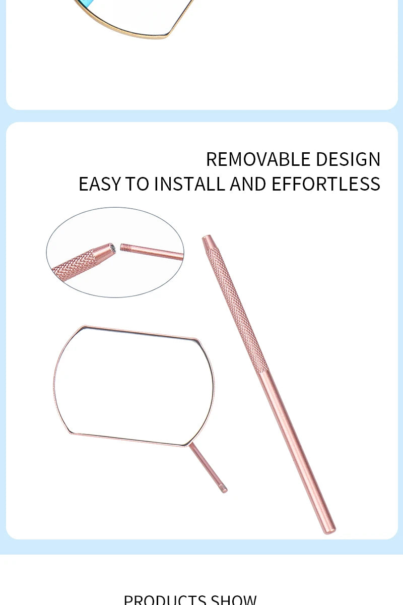 Eyelash Mirror Grafting Lash Magnifying Beauty Long Handle For Checking False Lashes Extension Makeup Tools Mirror Supplier