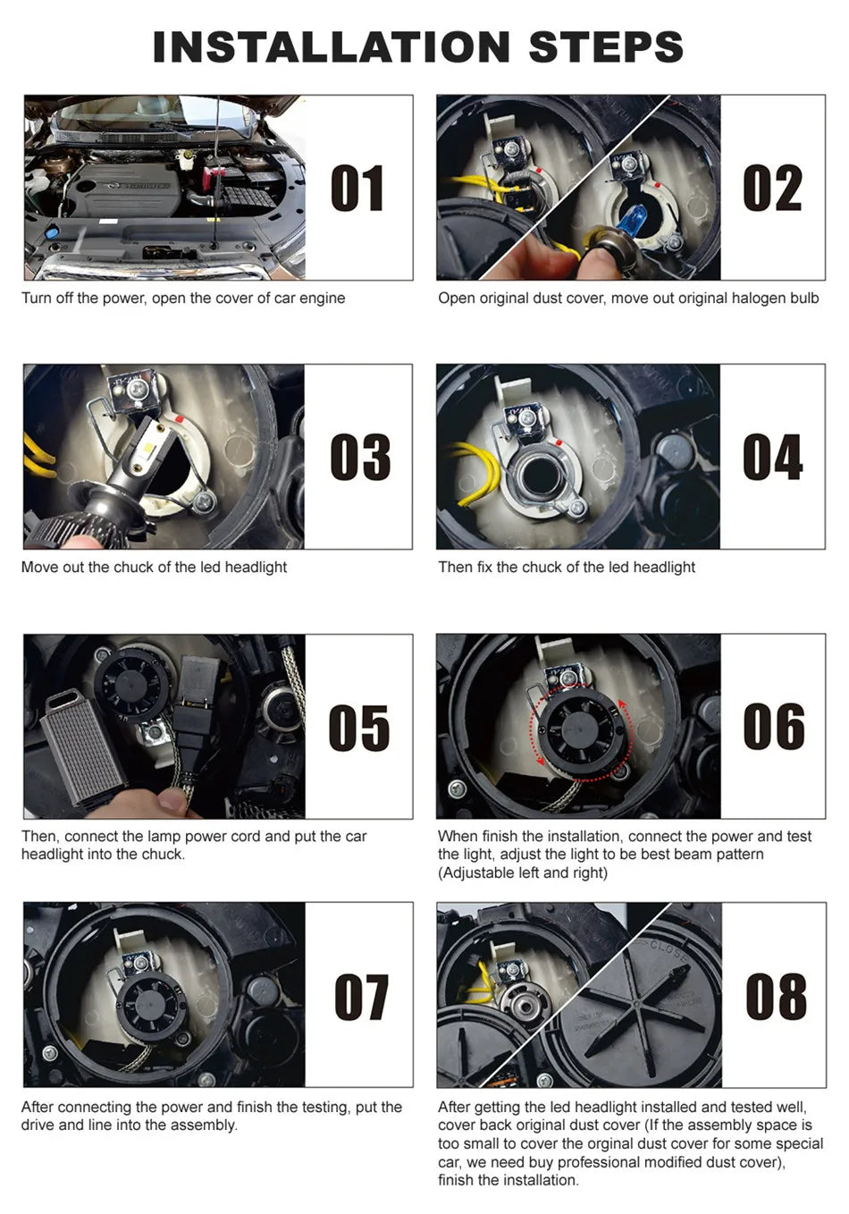 Heyword 22000lm 160W 1860 CSP Chip 3000k/4300k/6000k/8000k Car LED Headlight H4 H7 H1 LED Headlights 9005 H7 H9 H11 fog Light