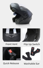 BLD Modular Dual Lens Motorcycle Helmet Safety Downhill Flip Up Helmets Professional Motocross Racing Full Face Casco Moto