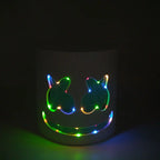 Fashion Luminous LED Mask DJ Costumes Accessories Glow Supplies Neon Light Marshmallow  Mask For Music Festival Nightclub Dance