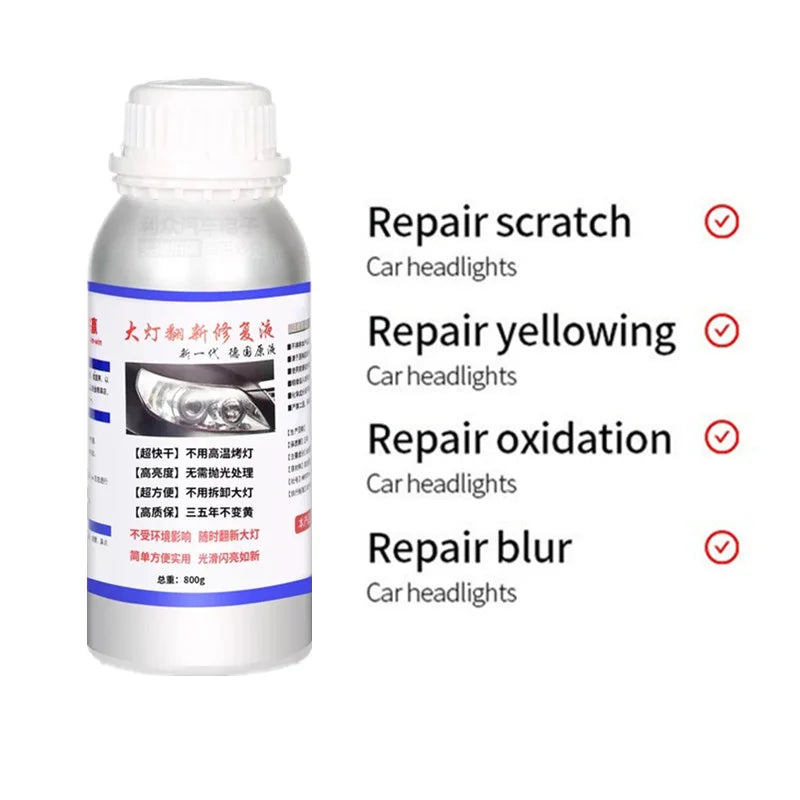 Premium Car Headlight Restoration Liquid Polymer Polish 800ML