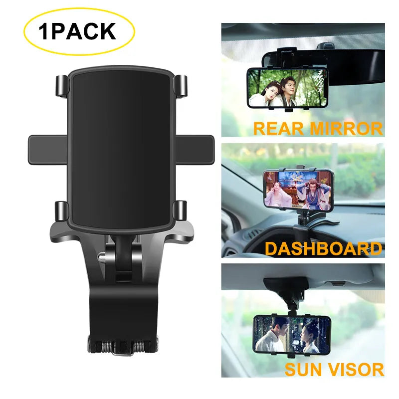 Universal Car Phone Holder – Dashboard & Mirror Mount