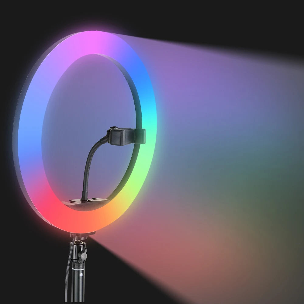 13inch RGB Led Selfie Ring Light With 0.5m 1.6m 2m Tripod Colorful 33cm Photographic Lighting With Remote Control For Youtube