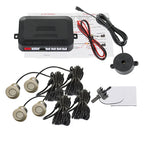 Hippcron 4 Sensors Buzzer 22mm Car Parking Sensor Kit Reverse Backup Radar Sound Alert Indicator Probe System 12V Black White