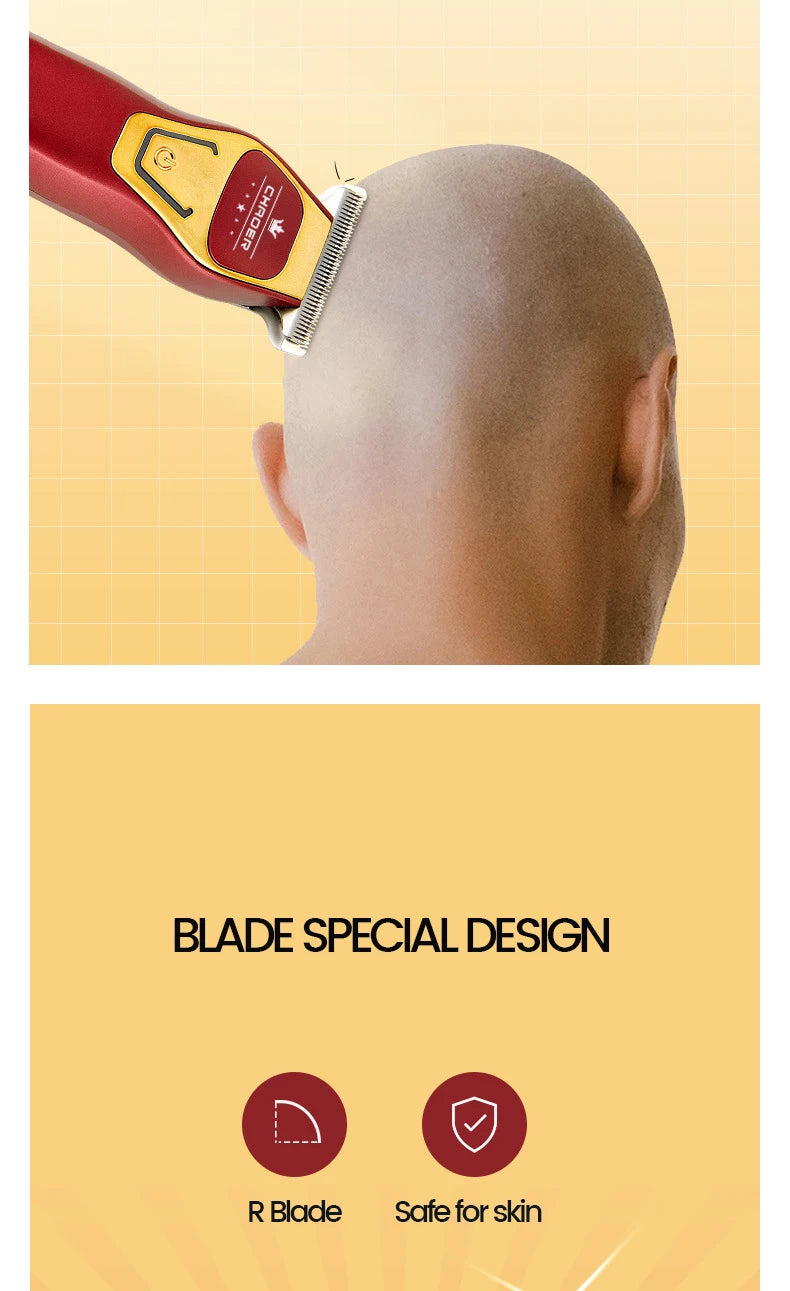 Powerful Professional Hair Trimmer Men 0 MM T Blade Electric Clipper Rechargeable Barber Haircut Machine Beard Trimmer Shaver