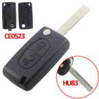 Jingyuqin CE0536/523 Flip Remote Key Case Shell For Peugeot 307 308 407 408 Citroen C3 C4 C5 C6 Berlingo Picasso Xsara HU83/VA2
