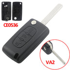 Jingyuqin CE0536/523 Flip Remote Key Case Shell For Peugeot 307 308 407 408 Citroen C3 C4 C5 C6 Berlingo Picasso Xsara HU83/VA2