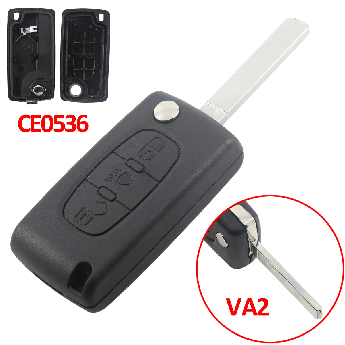 Jingyuqin CE0536/523 Flip Remote Key Case Shell For Peugeot 307 308 407 408 Citroen C3 C4 C5 C6 Berlingo Picasso Xsara HU83/VA2
