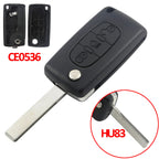 Jingyuqin CE0536/523 Flip Remote Key Case Shell For Peugeot 307 308 407 408 Citroen C3 C4 C5 C6 Berlingo Picasso Xsara HU83/VA2