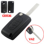 Jingyuqin CE0536/523 Flip Remote Key Case Shell For Peugeot 307 308 407 408 Citroen C3 C4 C5 C6 Berlingo Picasso Xsara HU83/VA2