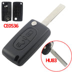 Jingyuqin CE0536/523 Flip Remote Key Case Shell For Peugeot 307 308 407 408 Citroen C3 C4 C5 C6 Berlingo Picasso Xsara HU83/VA2