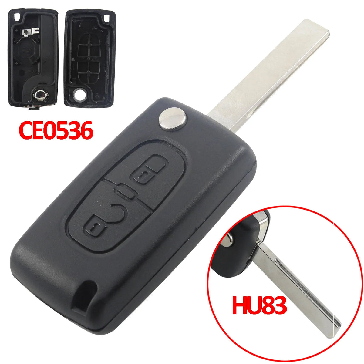 Jingyuqin CE0536/523 Flip Remote Key Case Shell For Peugeot 307 308 407 408 Citroen C3 C4 C5 C6 Berlingo Picasso Xsara HU83/VA2