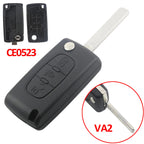 Jingyuqin CE0536/523 Flip Remote Key Case Shell For Peugeot 307 308 407 408 Citroen C3 C4 C5 C6 Berlingo Picasso Xsara HU83/VA2