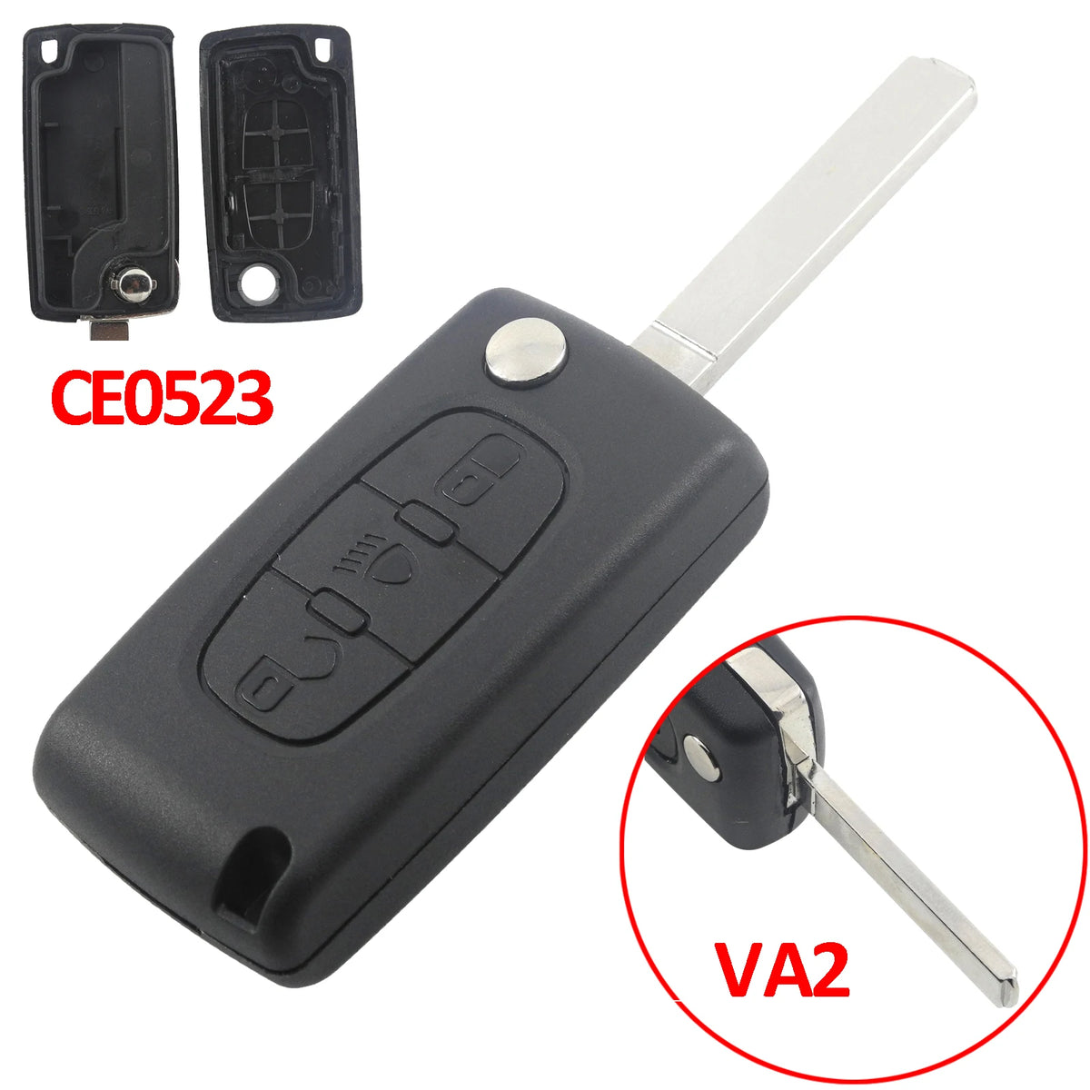 Jingyuqin CE0536/523 Flip Remote Key Case Shell For Peugeot 307 308 407 408 Citroen C3 C4 C5 C6 Berlingo Picasso Xsara HU83/VA2