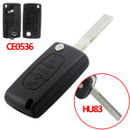 Jingyuqin CE0536/523 Flip Remote Key Case Shell For Peugeot 307 308 407 408 Citroen C3 C4 C5 C6 Berlingo Picasso Xsara HU83/VA2