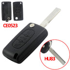 Jingyuqin CE0536/523 Flip Remote Key Case Shell For Peugeot 307 308 407 408 Citroen C3 C4 C5 C6 Berlingo Picasso Xsara HU83/VA2
