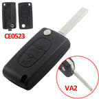 Jingyuqin CE0536/523 Flip Remote Key Case Shell For Peugeot 307 308 407 408 Citroen C3 C4 C5 C6 Berlingo Picasso Xsara HU83/VA2