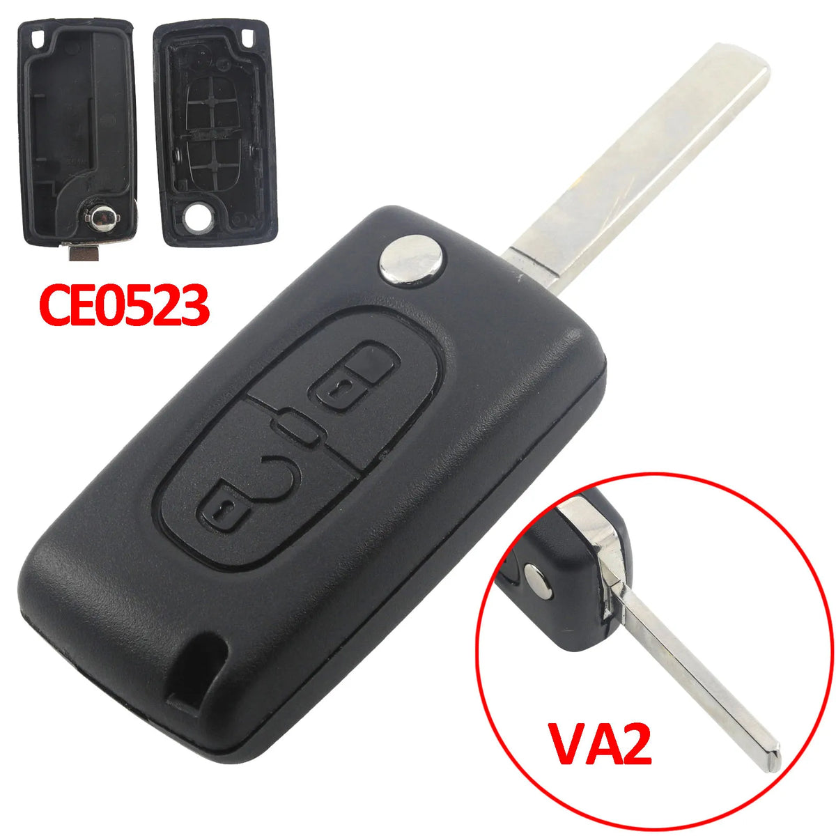 Jingyuqin CE0536/523 Flip Remote Key Case Shell For Peugeot 307 308 407 408 Citroen C3 C4 C5 C6 Berlingo Picasso Xsara HU83/VA2