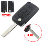 Jingyuqin CE0536/523 Flip Remote Key Case Shell For Peugeot 307 308 407 408 Citroen C3 C4 C5 C6 Berlingo Picasso Xsara HU83/VA2