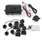 Hippcron 4 Sensors Buzzer 22mm Car Parking Sensor Kit Reverse Backup Radar Sound Alert Indicator Probe System 12V Black White