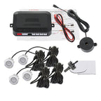 Hippcron 4 Sensors Buzzer 22mm Car Parking Sensor Kit Reverse Backup Radar Sound Alert Indicator Probe System 12V Black White