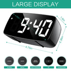 ORIA Alarm Clock Digital LED Clock Voice Control Snooze Time Temperature Display Night Mode Reloj Despertador Desktop Clocks