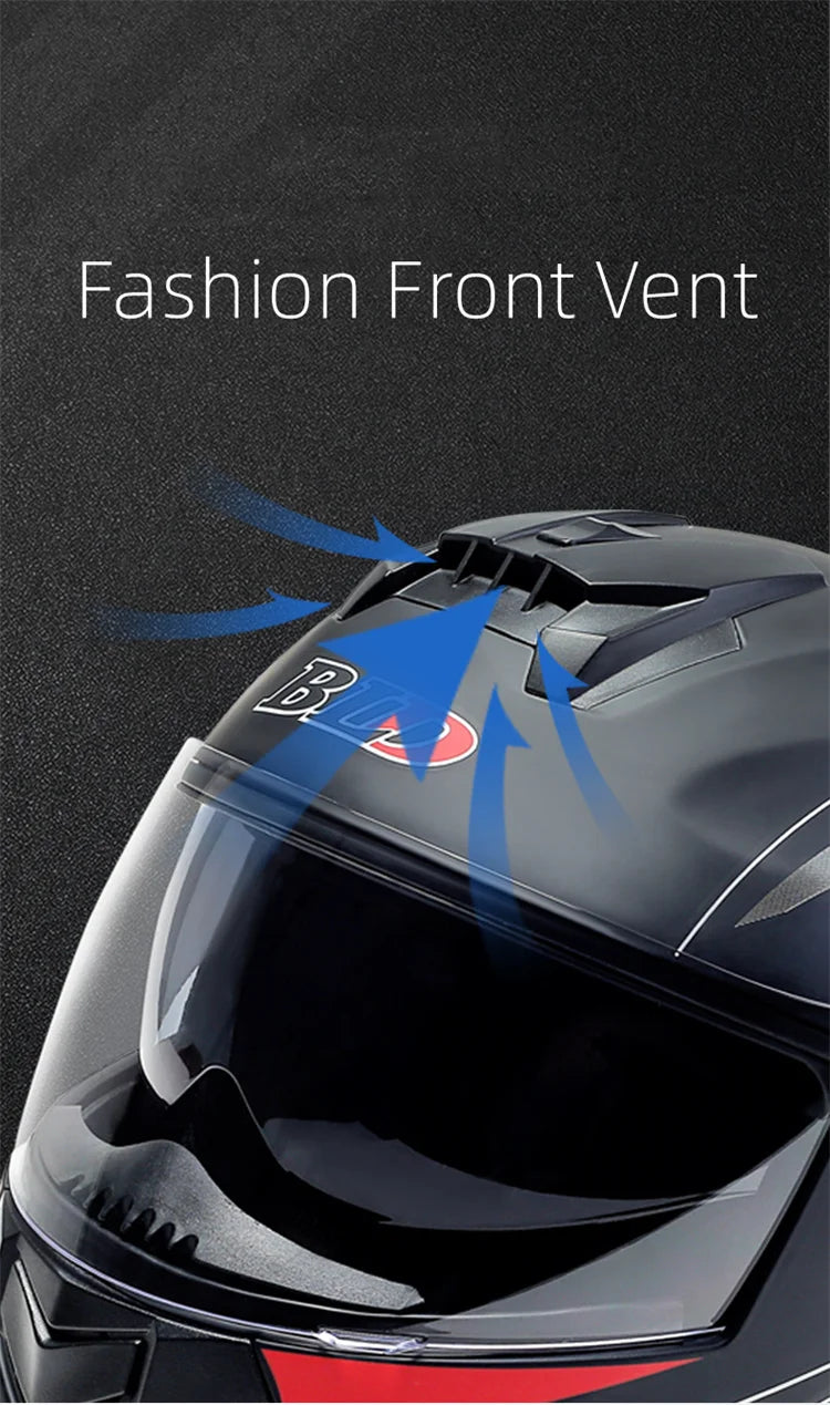 BLD Modular Dual Lens Motorcycle Helmet Safety Downhill Flip Up Helmets Professional Motocross Racing Full Face Casco Moto