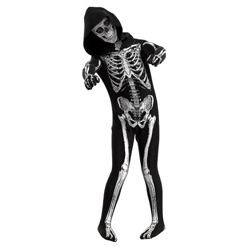 Scary Zombie Costume Cosplay Skeleton Skull Costume Suit Halloween Costume for Adult Carnival Party Dress Up
