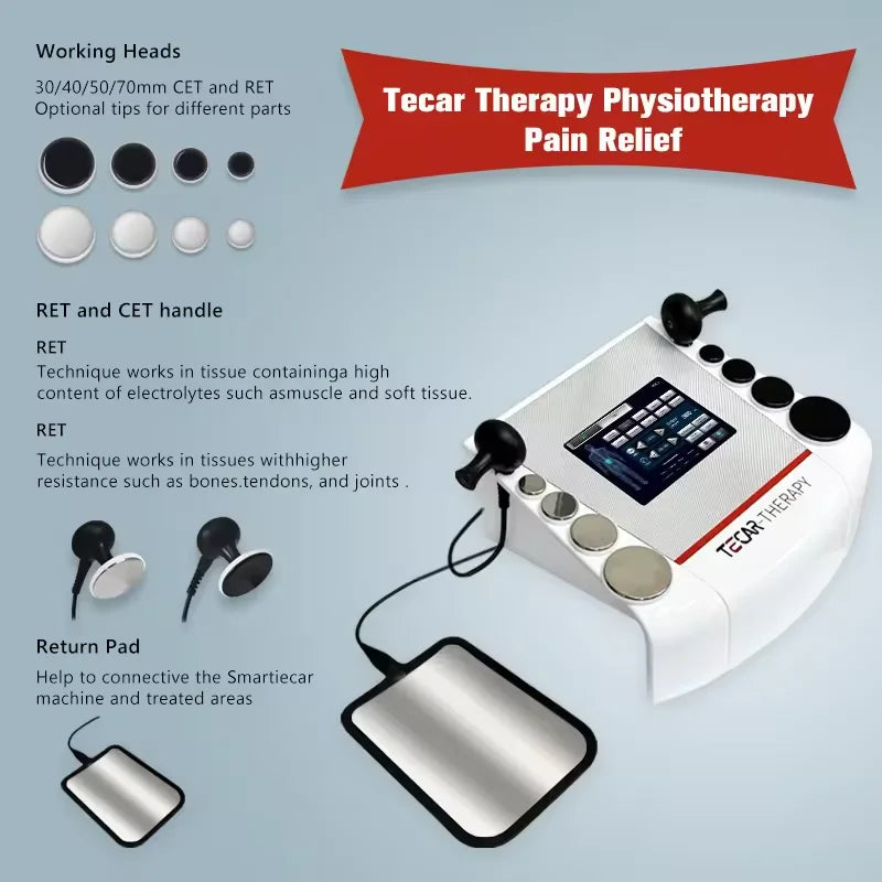 448KHZ TECAR Physical Therapy System Indiba RET CET RF Machine  Weight Loss Cellulite Removal Sports Rehabilitation Device