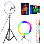 13inch RGB Led Selfie Ring Light With 0.5m 1.6m 2m Tripod Colorful 33cm Photographic Lighting With Remote Control For Youtube