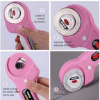 45mm Rotary Cutter with 5pcs Replacement Blades & Sewing Clips & Fabric Marker Pen for DIY Sewing Fabric Leather Quilting