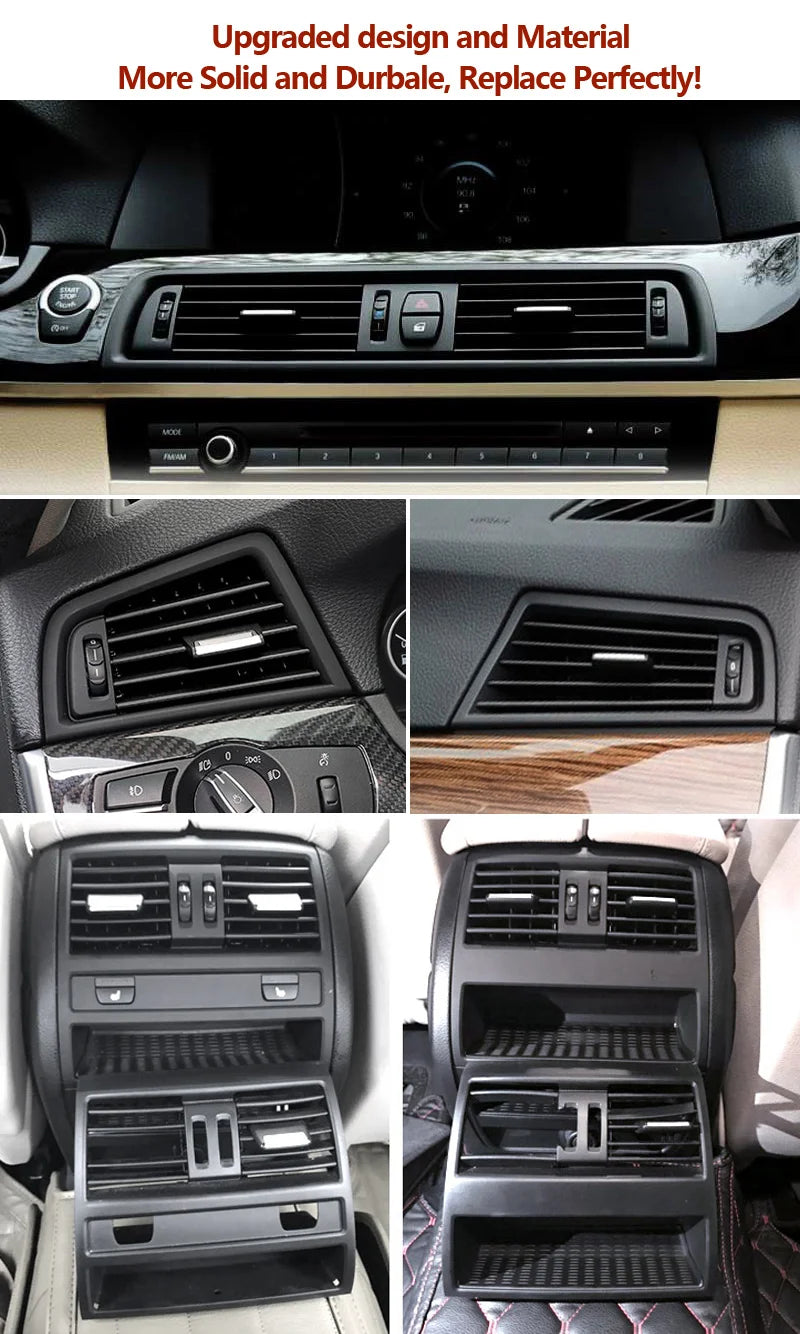 LHD RHD Car Front Rear Air Conditioning Chromed AC Vent Grille Outlet Cover Panel For BMW 5 Series F10 F11 F18 520i 523i 525i