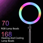 13inch RGB Led Selfie Ring Light With 0.5m 1.6m 2m Tripod Colorful 33cm Photographic Lighting With Remote Control For Youtube