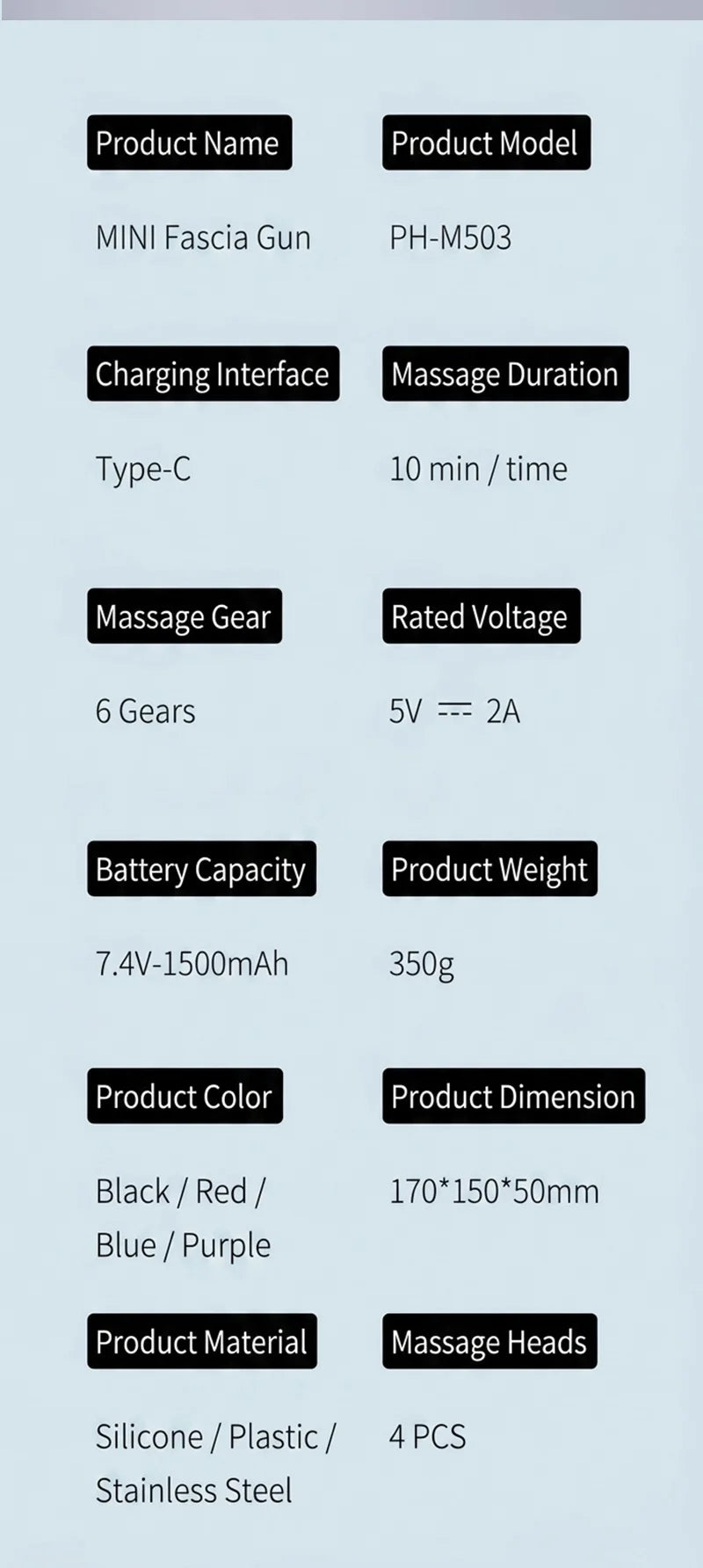 Mini Massage Gun with 4 Replaceable Massage Head Powerful Muscle Massager for Relaxation Deep Tissue Percussion Massage Machine